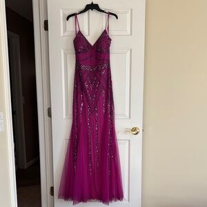 MARINA Purple Sequin Gown